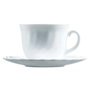 Luminarc Set de 4 Tasses avec Soucoupe Opal Trianon 28 cL en Verre Blanc