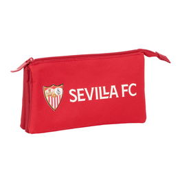Trousse Fourre-Tout Triple Sevilla Fútbol Club Rouge 22 x 12 x 3 cm