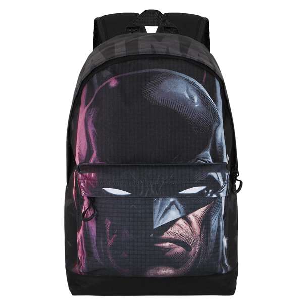 Karactermania Sac à dos Batman HS Fan 2.2 Face, urbain à un compartiment, 44x31x18 cm, noir, Ripstop, pour enfant à partir de 3 ans