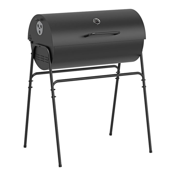 Gourmet Kitchen Barbacoa de charbon XL avec couvercle, noire Gourmet Kitchen Barbacoa de charbon XL avec couvercle, noire