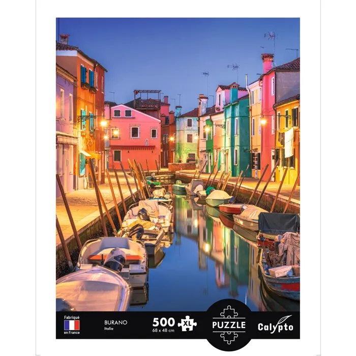 Sentosphere Calypto - Puzzle 500 pièces XL - Burano Italie - Pour enfants dès 8 ans - Pièces extra larges