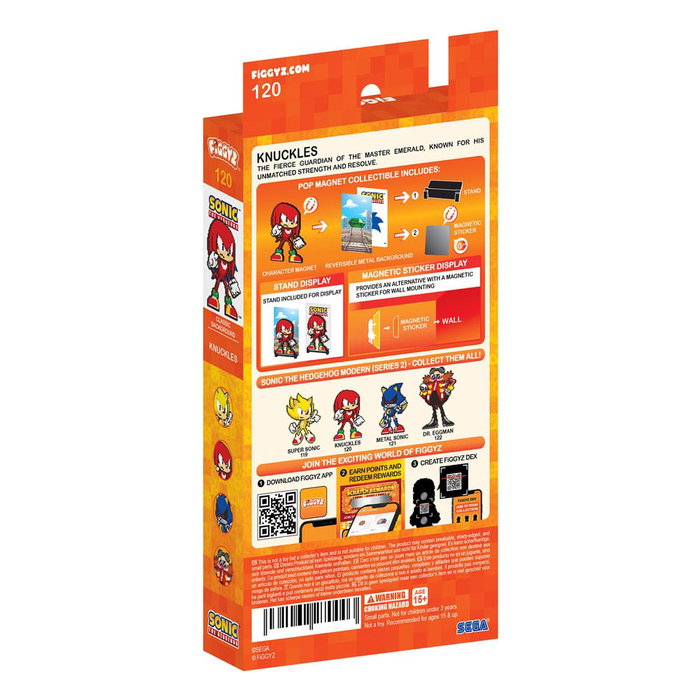 FiGGYZ Knuckles - Aimant de collection Sonic the Hedgehog (Modern) 11 cm