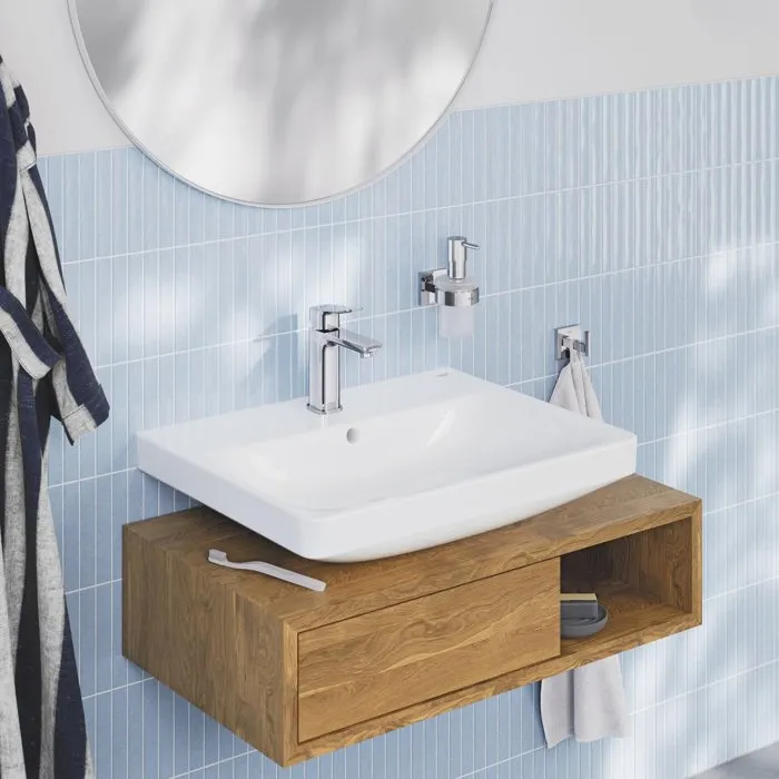 GROHE DICE Mitigeur de lavabo taille M, vidage clic-clac, chrome - Technologie SilkMove, cartouche céramique, économie d'eau, 5 l/min
