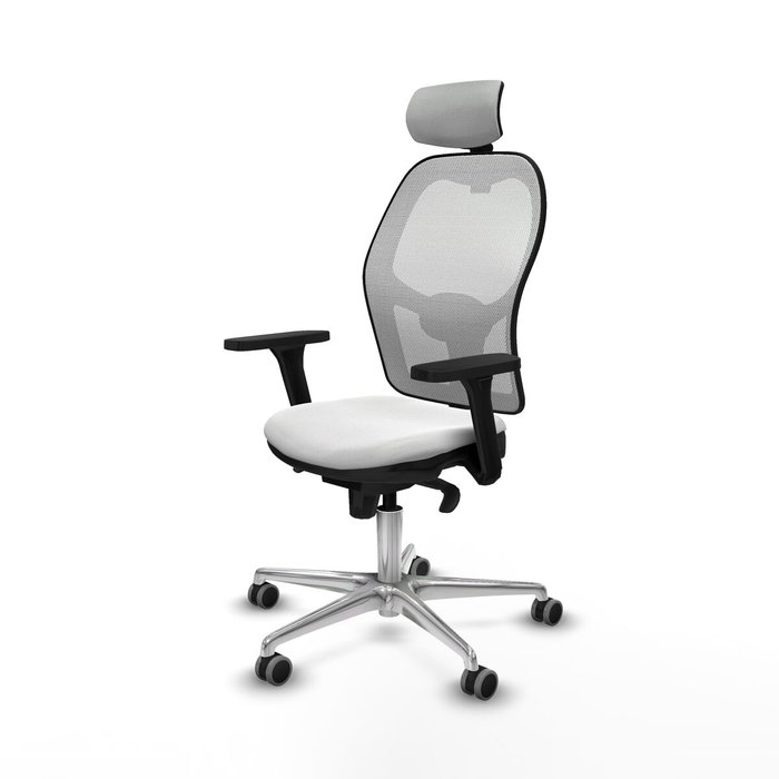 Piqueras y Crespo Chaise de Bureau avec Appui-tête 3D086G2 Blanc