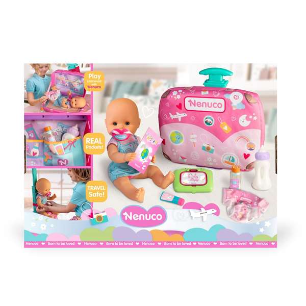 Famosa - Poupée Nenuco 'Viaja Conmigo' 30 cm avec 6 accessoires - Produit en espagnol Famosa - Poupée Nenuco 'Viaja Conmigo' 30 cm avec 6 accessoires - Produit en espagnol