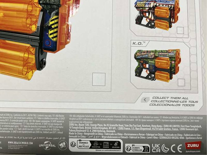 Zuru X-Shot Skins Dread Jurassic World - Pistolets à fléchettes jouet avec 12 fléchettes - Pour enfants dès 3 ans