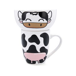 Quid Set Infantil Mug et Bol Céramique Zoo 38 cL & 50 cL