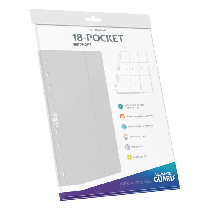 Ultimate Guard 18-Pocket Pages Side-Loading - Blanc