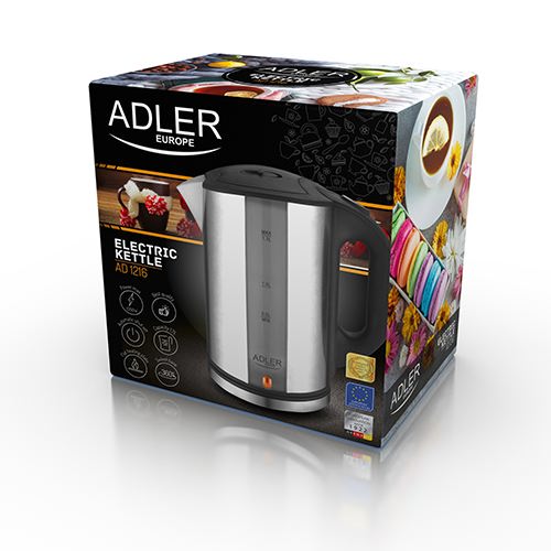 ADLER Hervidor de agua adler acero inox 1.7l 2200w