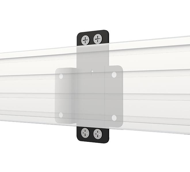 B-Tech BT8390-WFK2 Support de Montage Rail pour Mur ou Poteau, 19 mm, Noir - Pour Vidéowall et Écrans Multiples