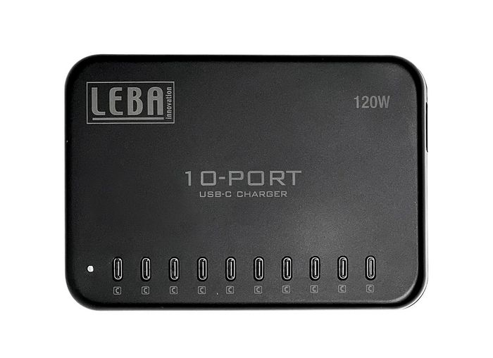 Leba NoteCharge - Chargeur USB-C 10 Ports, 12 W par Port, 120 W Total, Prise Schuko (EU) Leba NoteCharge - Chargeur USB-C 10 Ports, 12 W par Port, 120 W Total, Prise Schuko (EU)
