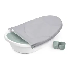 Ingenuity Baignoire bébé évolutive 4 en 1 'Room to Soak' extra-large avec transat hamac lavable et support siège de maintien 0-24 mois, bouchon de vidange