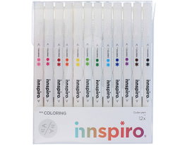 Innspiro Set de 12 marqueurs COLORING double pointe