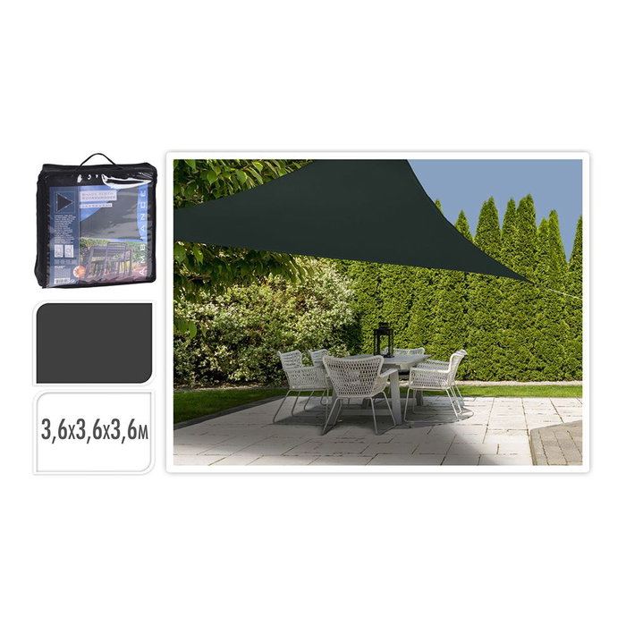 Ambiance Voile d'ombrage triangulaire Gris foncé 3,6 x 3,6 x 3,6 m Ambiance Voile d'ombrage triangulaire Gris foncé 3,6 x 3,6 x 3,6 m