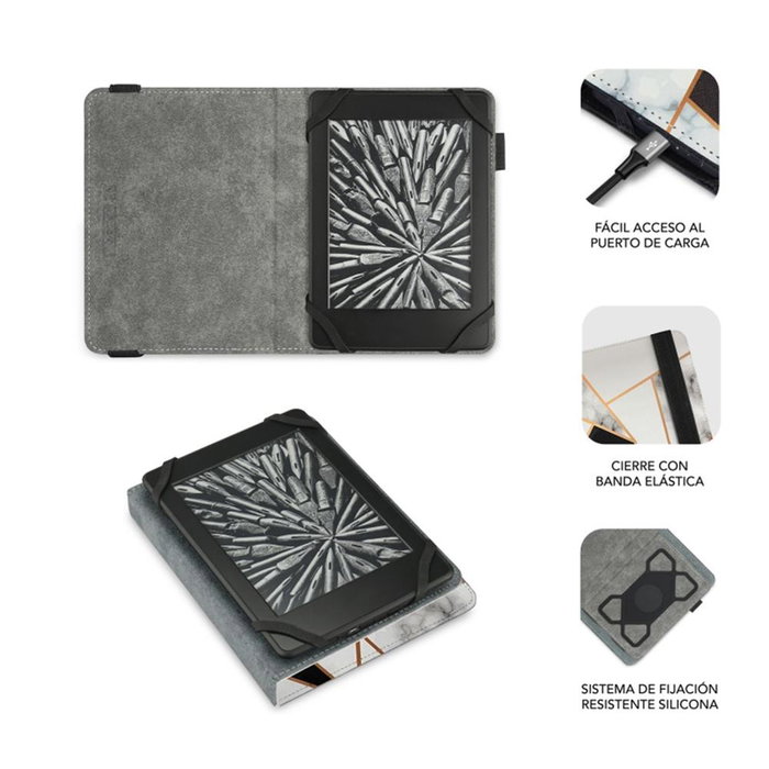 Subblim Clever EC-CASE6 Funda pour E-Reader 6 Pouces Livre Électronique Étui avec Sangle Élastique Compatible Kindle Kobo