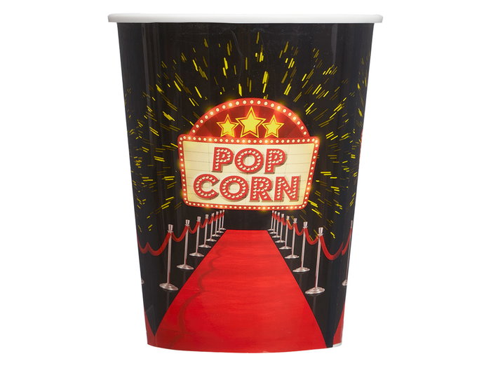 Leknes Cubo Palomitas Hollywood 4L 20x20x20 cm Plastique Noir Rouge Blanc (Set de 24)