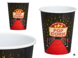 Leknes Cubo Palomitas Hollywood 4L 20x20x20 cm Plastique Noir Rouge Blanc (Set de 24)