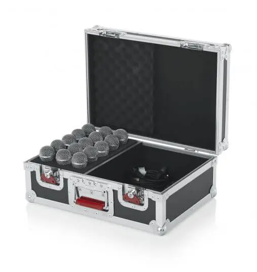 Gator Gtour Flightcase pour 15 microphones, 53.3 x 40 x 30.5 cm