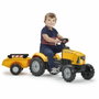 Falk Tracteur à pédales SuperBuilder avec capot ouvrant et remorque