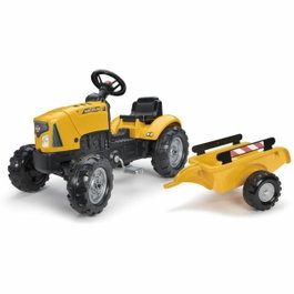 Falk Tracteur à pédales SuperBuilder avec capot ouvrant et remorque