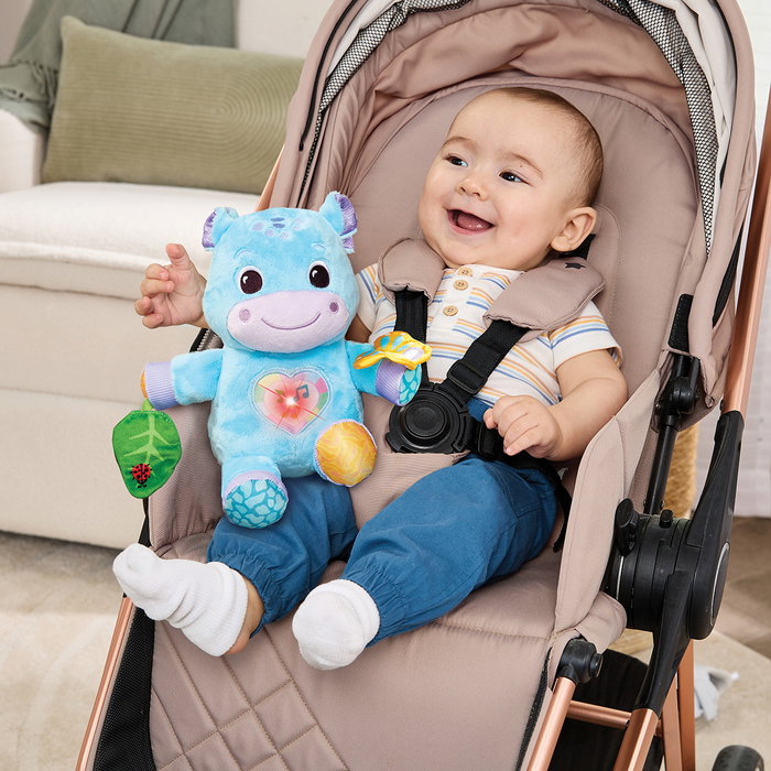 V-Tech Peluche sensorielle Federhipo Mimoso 80-577722 avec textures douces, lumières, mélodies et sons pour le développement des bébés de 3 mois et plus