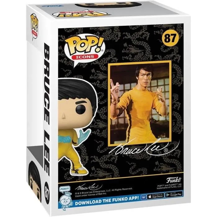 Funko Figurine Pop! Icons Bruce Lee - Hommage au Légende du Kung-Fu - Figurine Vinyle Collectible (Réf. 87)