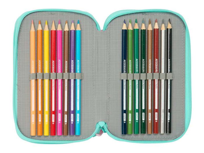 Safta Plumier Triple 37 Pcs Nanana "Bunny" (12,5x19,5x5,5 cm) - Trousse d'écolier pour enfants