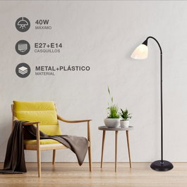 GSC Evolution Lampe de pied Serie Langadu 1558mm E27 Noir