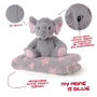 PERLETTI Peluche et Manta Douce Éléphant Allie - Peluche 22 cm, Manta 120x80 cm - Peluche Doudou avec Couverture