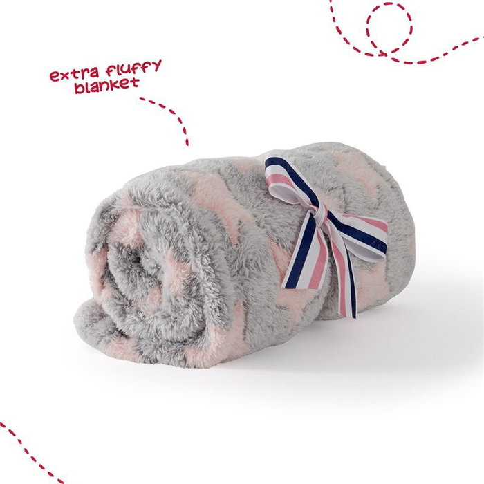 PERLETTI Peluche et Manta Douce Éléphant Allie - Peluche 22 cm, Manta 120x80 cm - Peluche Doudou avec Couverture