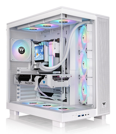 Thermaltake CA-11E-00M6WN-00 Boîtier PC View 380 XL TG ARGB avec vitre trempée et éclairage RGB en blanc