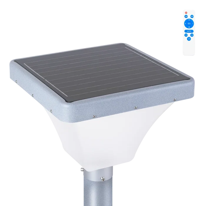 Lampe LED solaire extérieure rectangulaire pour jardin - 45W - Sensor crépusculaire - IP65 - Télédémarrage inclus Lampe LED solaire extérieure rectangulaire pour jardin - 45W - Sensor crépusculaire - IP65 - Télédémarrage inclus