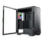 Keep Out XC-901 Caisse Ordinateur Gaming Noir SPCC Verre Trempé 4 Ventilateurs ARGB PWM USB-C