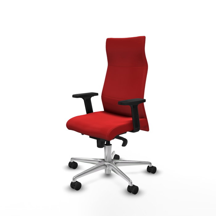 Piqueras Y Crespo Fauteuil Albacete Rouge avec mécanisme synchrone et base aluminium