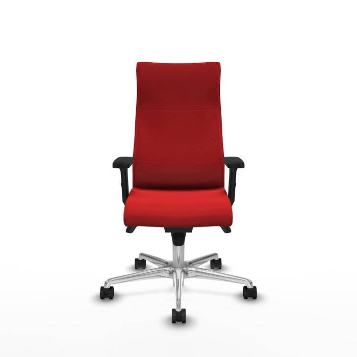 Piqueras Y Crespo Fauteuil Albacete Rouge avec mécanisme synchrone et base aluminium