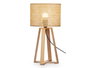 Giftdecor Lampe de Table Cylindre Abat-jour Naturel Bois Marron 45 cm E27 Câble 1,5 m (Set de 4)