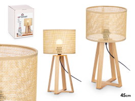 GIFTDECOR Lampe de table avec écran cylindrique naturel 45 cm