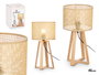 Giftdecor Lampe de Table Cylindre Abat-jour Naturel Bois Marron 45 cm E27 Câble 1,5 m (Set de 4)
