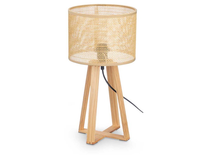 Giftdecor Lampe de Table Cylindre Abat-jour Naturel Bois Marron 45 cm E27 Câble 1,5 m (Set de 4) Giftdecor Lampe de Table Cylindre Abat-jour Naturel Bois Marron 45 cm E27 Câble 1,5 m (Set de 4)