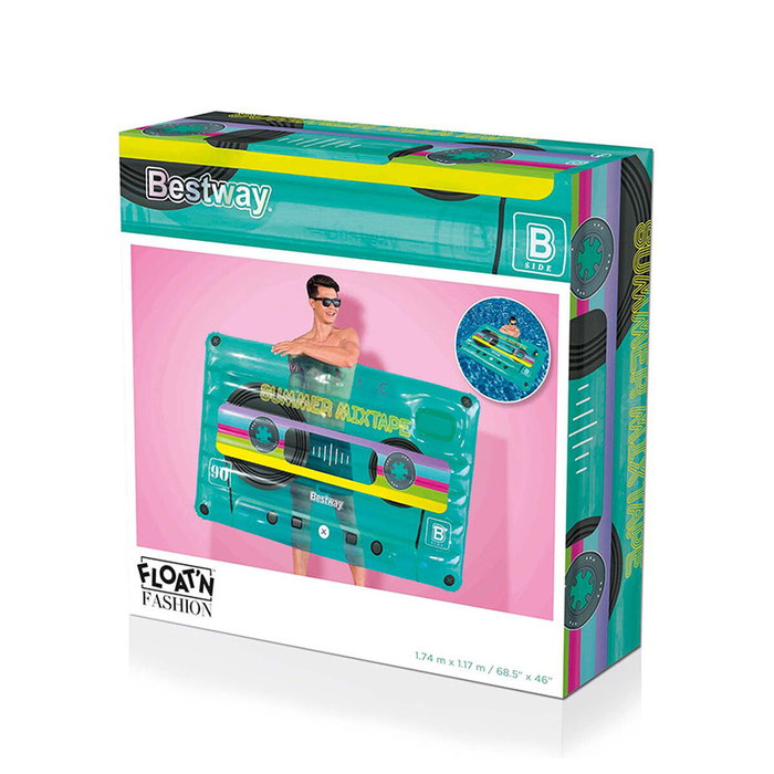 Bestway Matelas Gonflable Cassette Retro Bleu et Multicolore