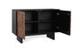 GINER Y COLOMER Buffet 2 portes avec motifs géométriques en bois de Sheesam et de manguier, finition wengué et noyer - 108x40x75 cm