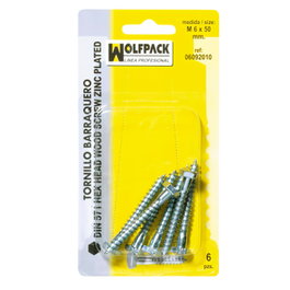 WOLFPACK LINEA PROFESIONAL Blister vis à bois DIN571 6x40 mm (6 unités)</div>