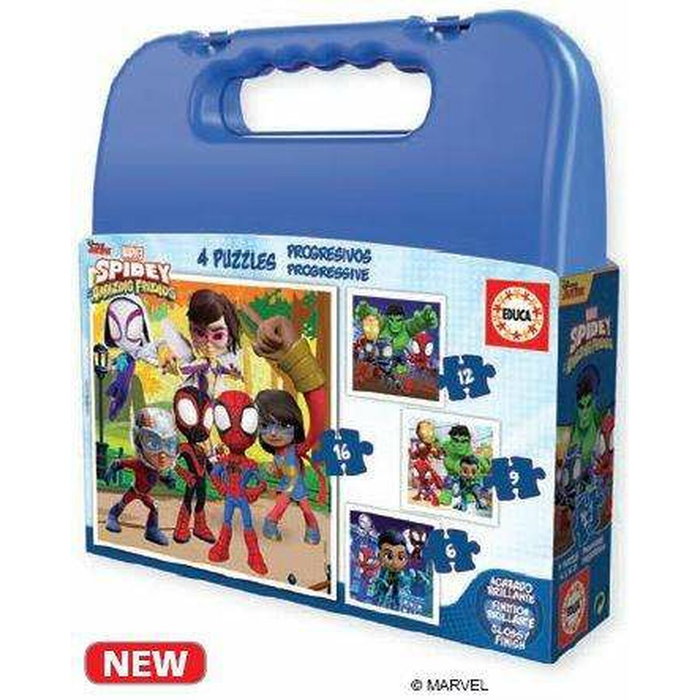 EDUCA Set de 4 Puzzles Spidey et ses amis avec mallette de rangement