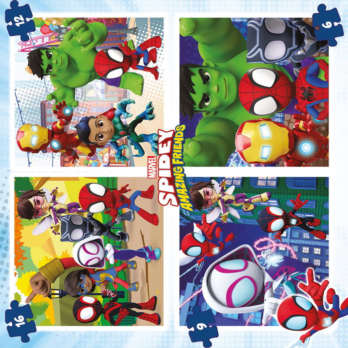 Educa Malette de Puzzles Progressifs Spidey & Friends 4 Puzzles 6-9-12-16 Pièces Dès 3 Ans