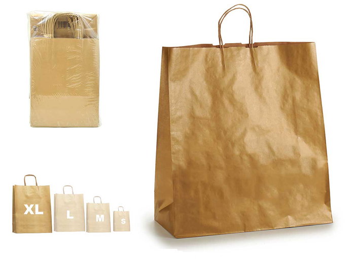 Pincello Sac en papier kraft doré grand 46 x 60 cm (Set de 100) Pincello Sac en papier kraft doré grand 46 x 60 cm (Set de 100)