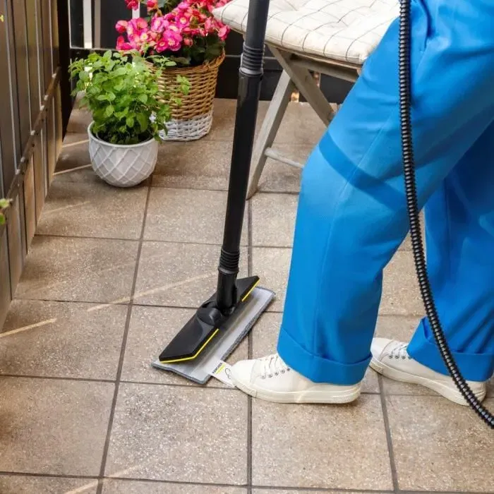 Karcher - Kit de 2 Serpillières en microfibre abrasive pour sol avec buse EasyFix (1 abrasive, 1 très abrasive), pour nettoyeur vapeur Karcher - Kit de 2 Serpillières en microfibre abrasive pour sol avec buse EasyFix (1 abrasive, 1 très abrasive), pour nettoyeur vapeur