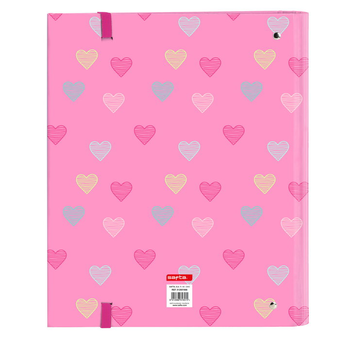 Reliure à anneaux Benetton Heart Rose 27 x 32 x 3.5 cm