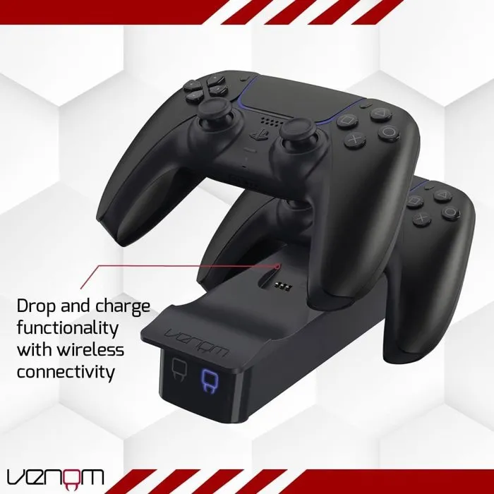 Venom Station de charge double pour manettes PS5 - Noir Venom Station de charge double pour manettes PS5 - Noir