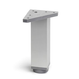Rei 404 - Pied carré avec vérin nivelant, aluminium anodisé mat, 40 x 40 x 150 mm
