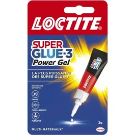 Loctite Superglue SUPERGLUE-3P Power Flex Gel - Colle cyanocrylate gel super puissante et flexible, résistante aux chocs et à l'eau - Tube de 3g